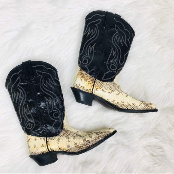 Vintage Python Cowboy Boots 6.5 - Picture 1 of 4